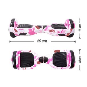 Hoverboard Infantil Skate Elétrico Led Rosa Camuflado