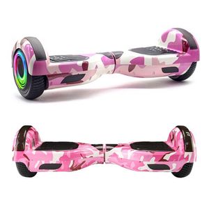 Hoverboard Infantil Skate Elétrico Led Rosa Camuflado