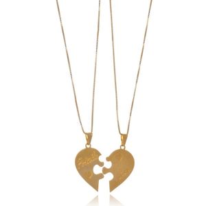 Colar Personalizado Metades Que Se Completam Folheado Em Our