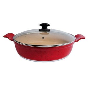 Frigideira Vermelha Antiaderente Marmorizado Javali Aa 30cm