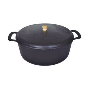 Caçarola Alça Fixa E Tampa De Ferro Fundido 34cm 10litros