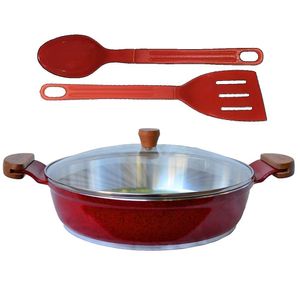 Frigideira Vermelho Alumínio Fundido Usinado Talher03 Am30cm