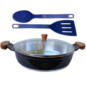 Frigideira Preto Liso Alumínio Usinado Talher 01 Am 30cm