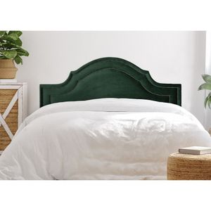 Cabeceira Queen Estofada Para Cama Box Com Tachas 160x60cm Provençal Luxo Dupla Verde/fumê