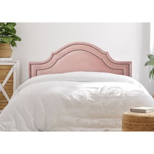 Cabeceira Casal Estofada Para Cama Box Com Tachas 140x60cm Provençal Luxo Dupla Rosê/fumê