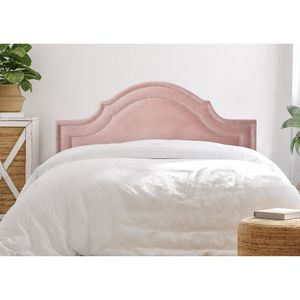 Cabeceira Casal Estofada Para Cama Box Com Tachas 140x60cm Provençal Luxo Dupla Rosê/prata