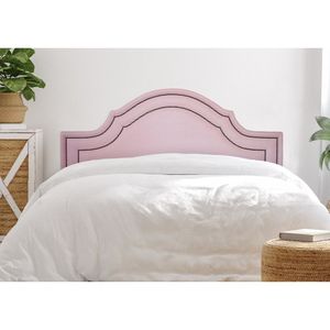 Cabeceira King Estofada Para Cama Box Com Tachas 193x60cm Provençal Luxo Dupla Rosa/fumê