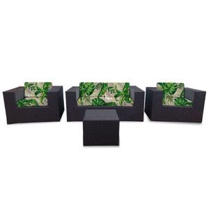 Conjunto 1 Sofá 2l + 2 Poltronas + 1 Mesa Centro Egeias