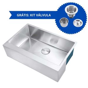 Kit Cuba Americana Farmhouse Flat Aço Inox 1Mm Escovado Sa10