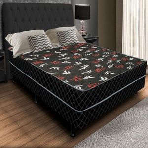 Cama Box Casal Conjugada Ortopédica Preta 7Cm