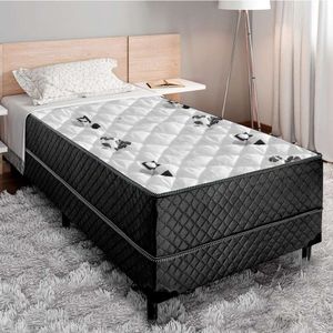 Cama Box Solteiro Conjugada Branca 1,88X0,88X40