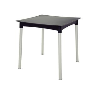Mesa Quadrada Diana Preta Com Pernas Em Alumínio 92352/009