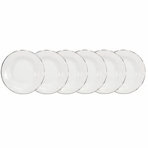 Conjunto De Pratos Fundos 06 Peças Pomerode Prata Schmidt