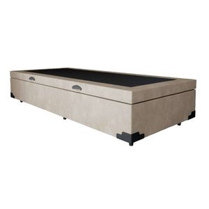 Base Box Baú Solteiro Sp Móveis Suede Bege - 45X88X188