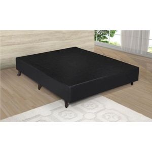 Cama Base Box Casal Sintético Preto 27X138X188