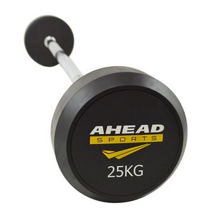 Barra Reta Montada 25 Kg Preto e Amarelo Ahead Sports As3009