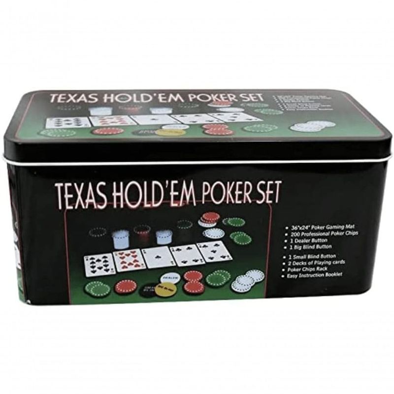 Jogo De Poker Texas Holdem Poker Set Na Lata 200 Peças - WebContinental