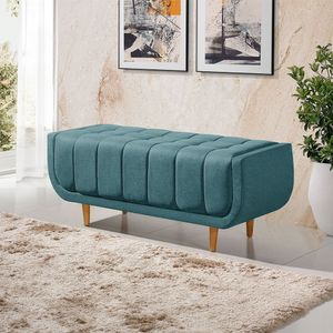 Recamier Alemanha 1,00m Com Base Madeira Linho Sofatec Verde