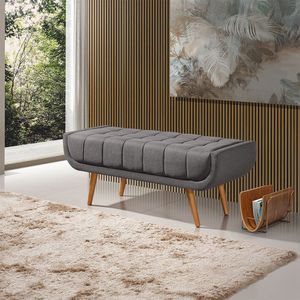 Recamier França 1,50m Com Base Madeira Linho Sofatec Grafite
