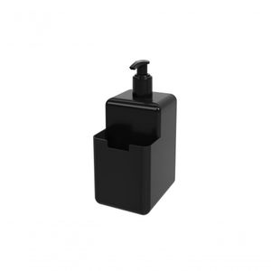Dispenser Coza Para Detergente Líquido E Esponja 500Ml, Preto, 8 Cm X 10,5 Cm X 18,2 Cm