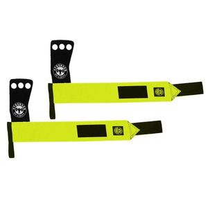 Hand Grip Couro Com Munhequeira Elástica Neon 2 Em 1 TamP