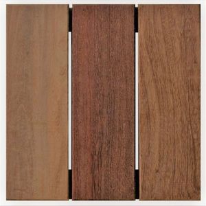 Deck Modular De Madeira Cumarú 28cmx28cm Isabela Revestimentos Marrom