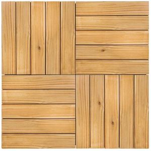 Kit Deck de Madeira Modular Isabela 50cmx50cm com 12 Placas Pinus Tratado