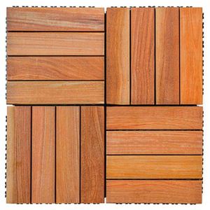 Kit Deck de Madeira Modular Base Plástica Isabela 30cmx30cm com 25 Placas Cumaru