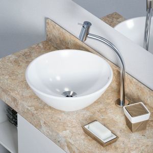 Kit Cuba De Apoio Basic R1 Torneira Bica Alta Basic Branco