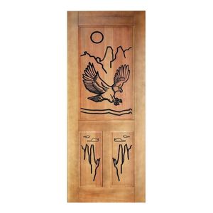Folha De Porta Madeira Maciça Entalhada águia 90x210x3,5cm Cedro Rosa Madeira