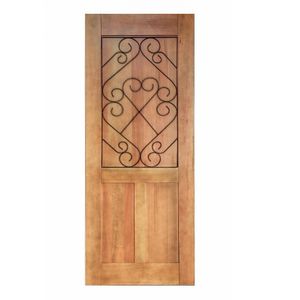 Folha De Porta Madeira Maciça Meia Grade Coração Duplo 90x210x3,5cm Cedro Rosa Madeira