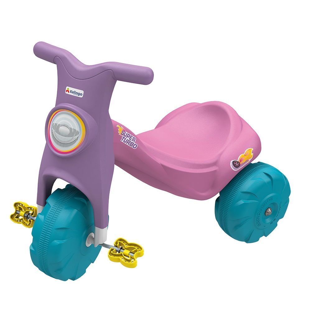 Triciclo Infantil Mototico com Empurrador - Rosa