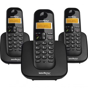 Telefone Sem Fio C/ Identificador De Chamadas + 2 Ramais Ts3
