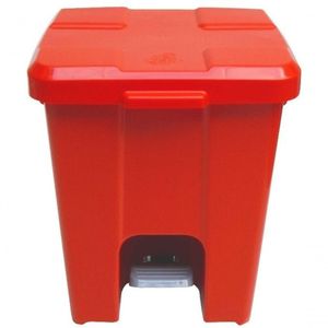 Cesto Lixeira Quadrada Plastica Com Pedal 25 Litros Vermelho