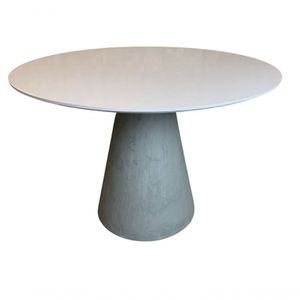 Mesa De Jantar Cone Concreto 160 Cm Tampo Laqueada Cor Branco