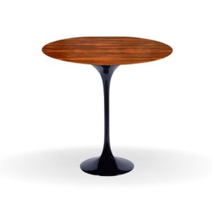 Mesa Bistrô Saarinen 60 Cm Tampo Pau Ferro Base Preta Cor Preto