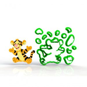 Cortador Ursinho Pooh Corpo - Tigrão - Modular Tamanho 6 Cm