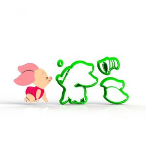 Cortador Ursinho Pooh - Leitão Corpo - Modular Tamanho 5 Cm