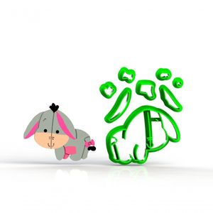 Cortador Ursinho Pooh - Burro Corpo Modular Tamanho 6 Cm