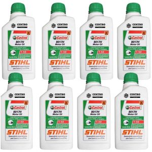 Kit 8 Unidades De Óleo 2 Tempos Castrol Stihl 500Ml Lubrificante Para Roçadeiras 2 Tempos Stihl