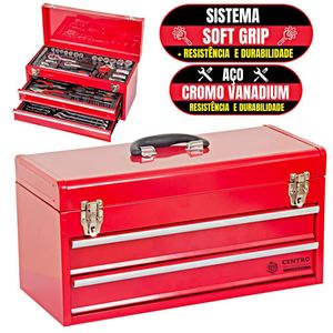 Caixa De Ferramentas Gabinete C/ 90 Peças Kajima Jfp90m