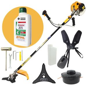 Roçadeira Potente Vulcan Vr520h 52cc + óleo Castrol Stihl 2t