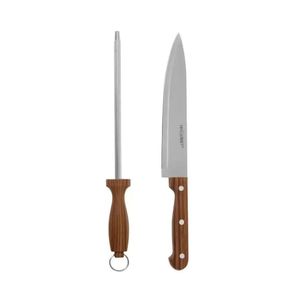 Conjunto Para Churrasco 2 Pçs Chaira E Faca 8" Hauskraft