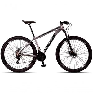 Bicicleta Aro 29 Spaceline Star 21 Marchas, Quadro De Alumínio E Freio A Disco - Prata/Preto
