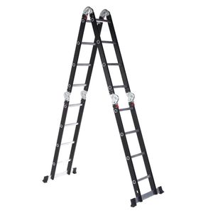 Escada De Aluminio 12 Degraus 3,6mts Premium Black Edition
