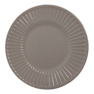 Prato Raso Refeição Melamina Plástico Cinza 25cm Yangzi