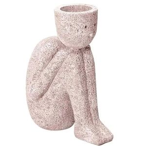 Escultura Vaso Pessoa Sentada Em Poliresina 15cm