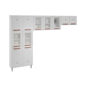Kit De Cozinha Modulada 3 Peças Mirage New (2 Armários + 1 Paneleiro) Cpt113 Branco - Telasul