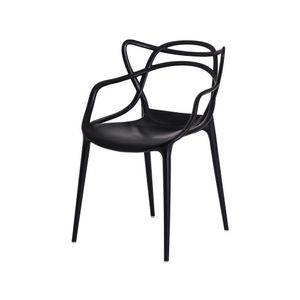 Cadeira Para Sala De Jantar Allegra Empilhável Preta Preto