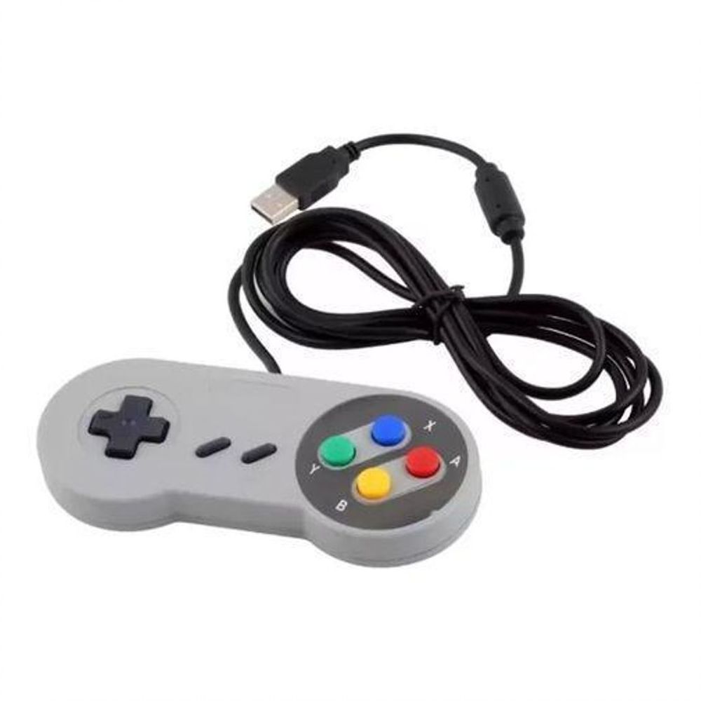 Controle Usb Super Nintendo Snes Para Computador Pc Mac Emulador - Botões  Roxo : : Games e Consoles